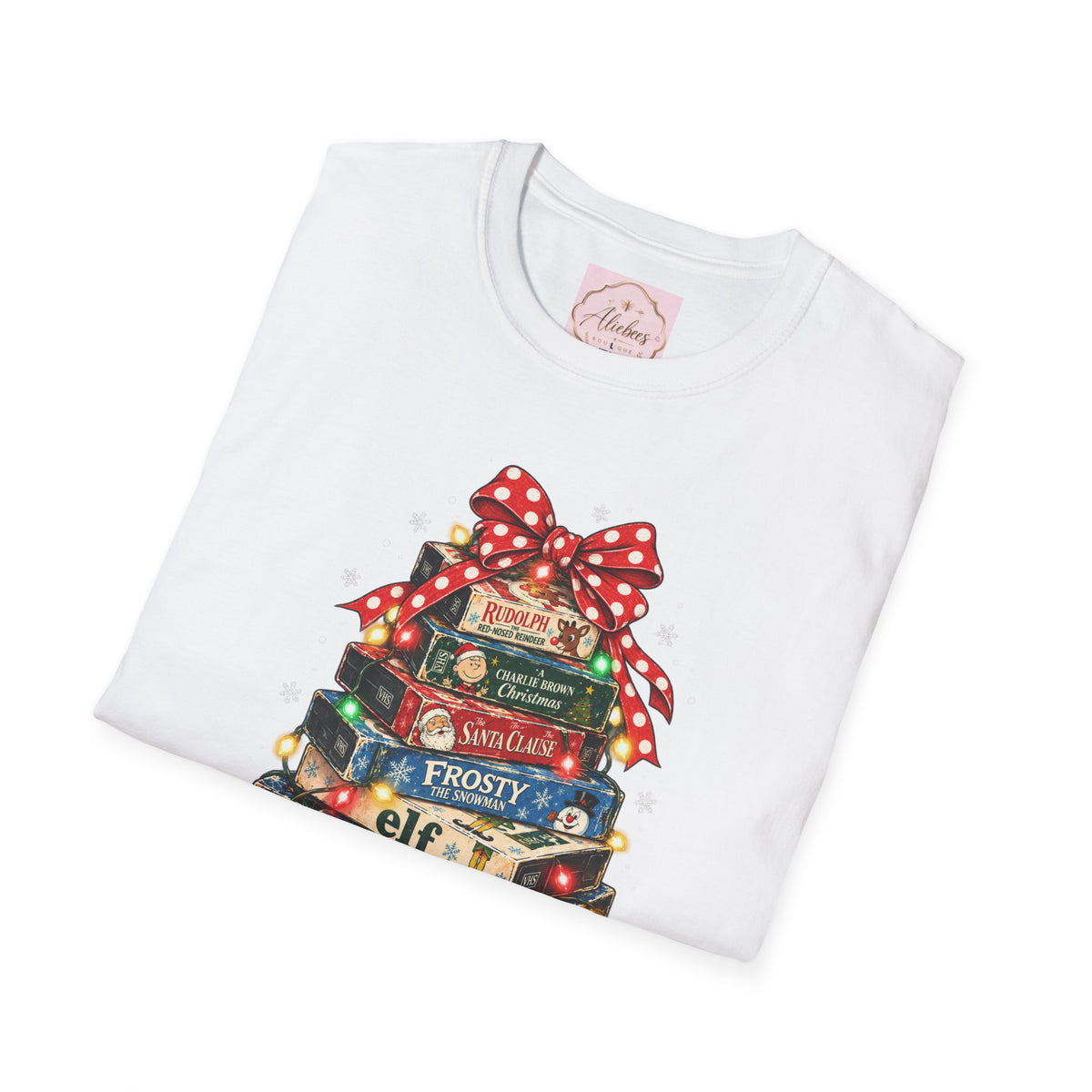 Christmas Book Stack Tree Tee