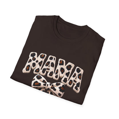 Mama Leopard Print Tee with Bow