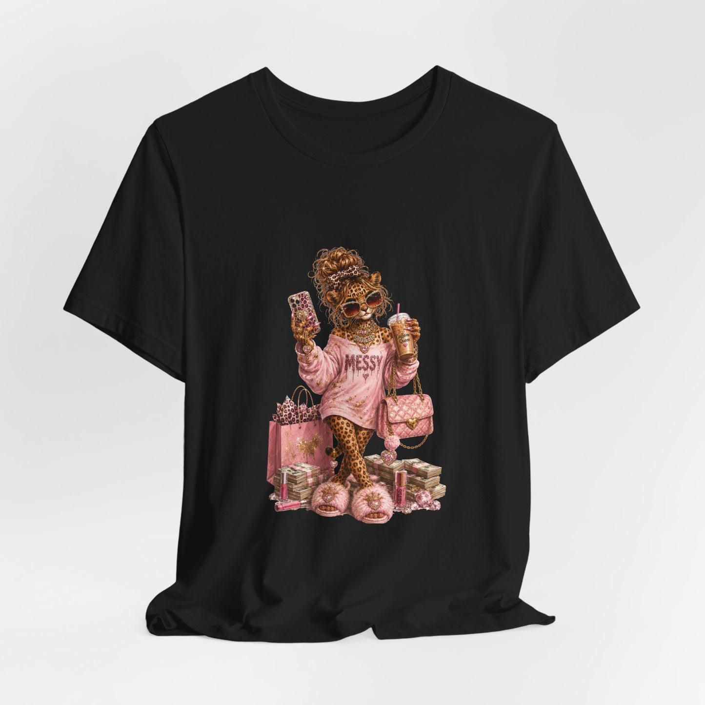 Messy' Chic Leopard Graphic Tee