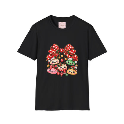 Christmas Mushroom Friends Bow Tee