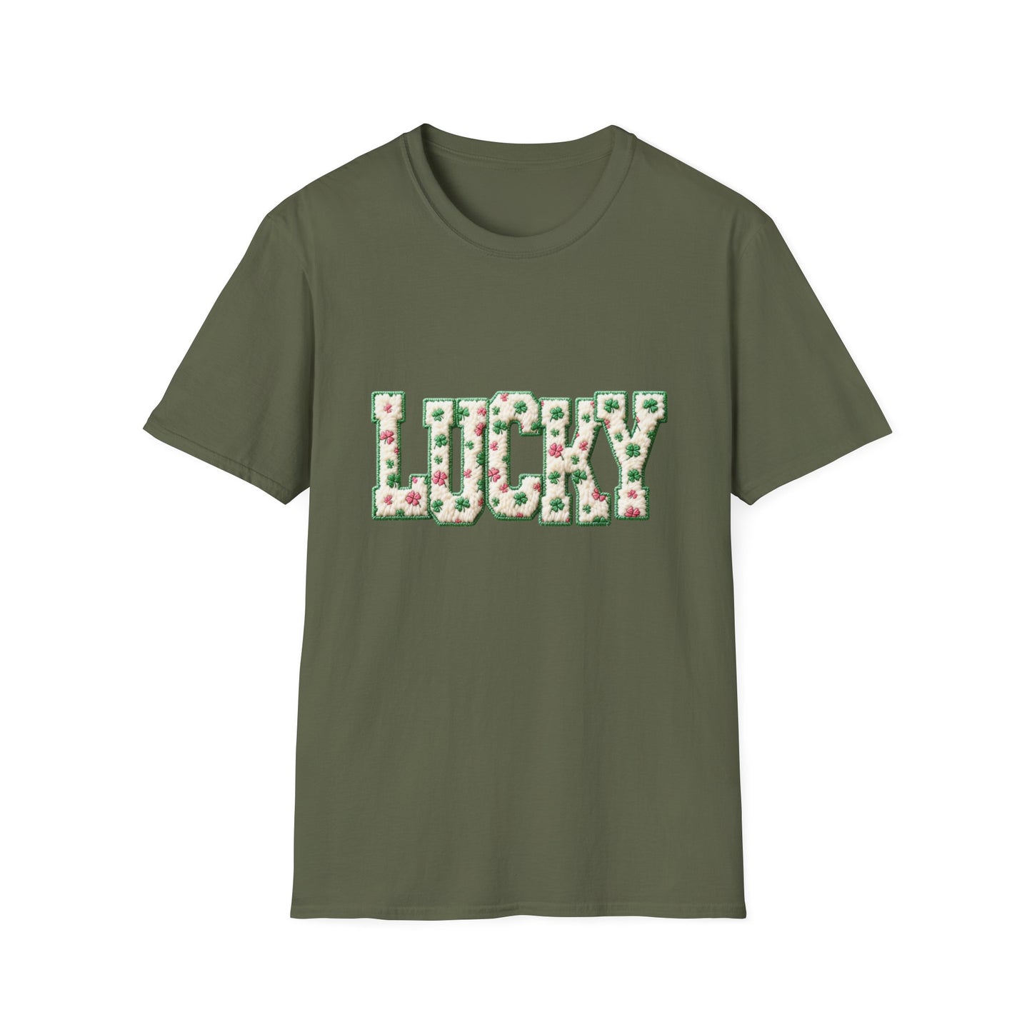 Lucky Clover T-Shirt — Floral ‘LUCKY’ Graphic St. Patrick’s Tee
