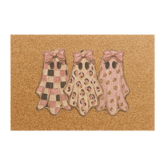 Pink Leopard Ghost Trio Doormat