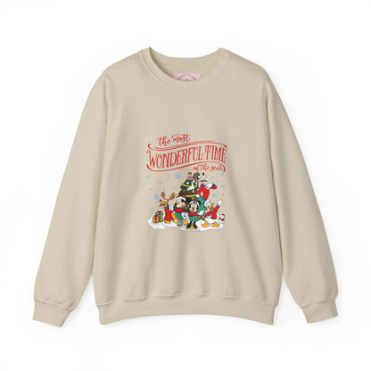 Crewneck Sweatshirt — 'Tis the Most Wonderful Time' Vintage Cartoon Holiday Design