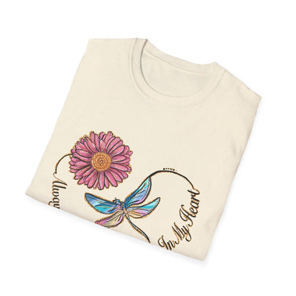 Forever In My Heart Dragonfly & Flower Memorial Tee