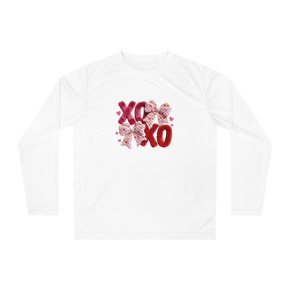 Long Sleeve Shirt — 'XO' Valentine's Floral Hugs & Kisses Performance Tee