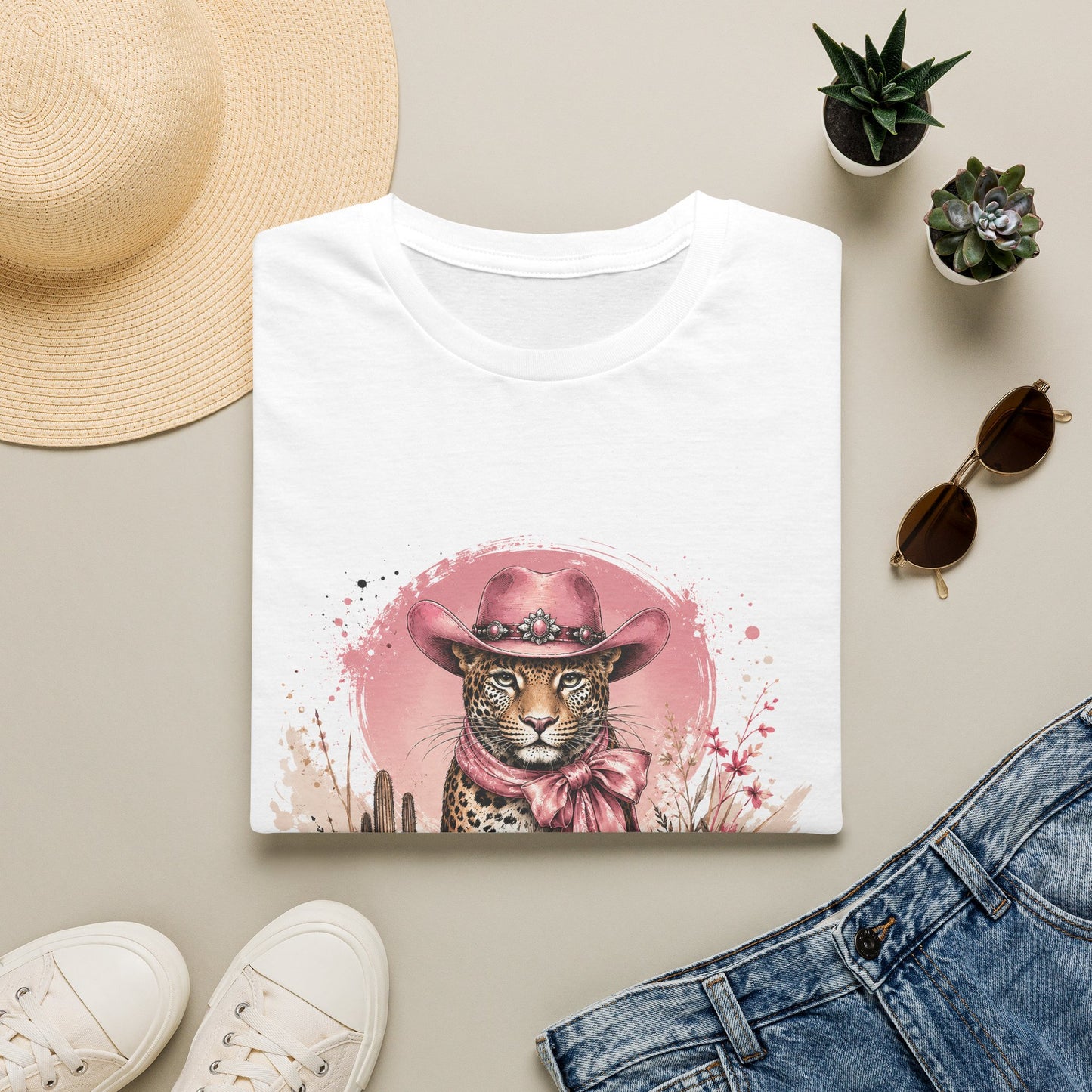 Pink Cowgirl Leopard Tee