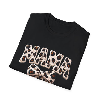 Mama Leopard Print Tee with Bow