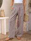 Womens Striped Gingham Palazzo Pants