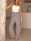 Womens Striped Gingham Palazzo Pants