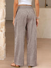 Womens Striped Gingham Palazzo Pants