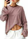 Striped Long Sleeve Crewneck Top