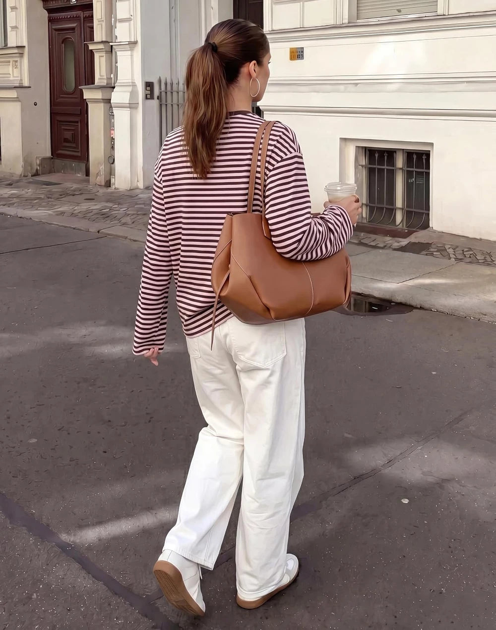 Striped Long Sleeve Crewneck Top