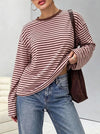 Striped Long Sleeve Crewneck Top