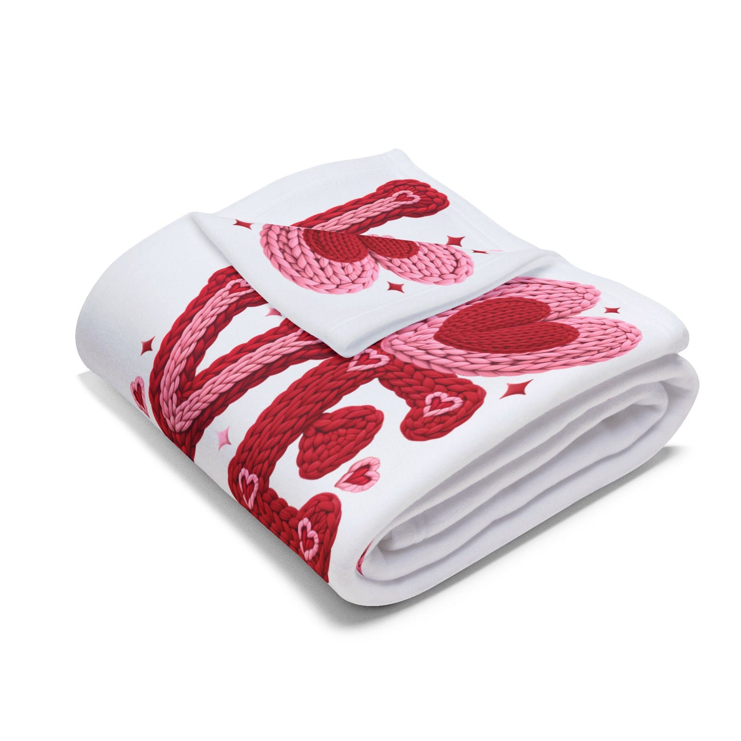 Red 'LOVE' Heart Fleece Blanket