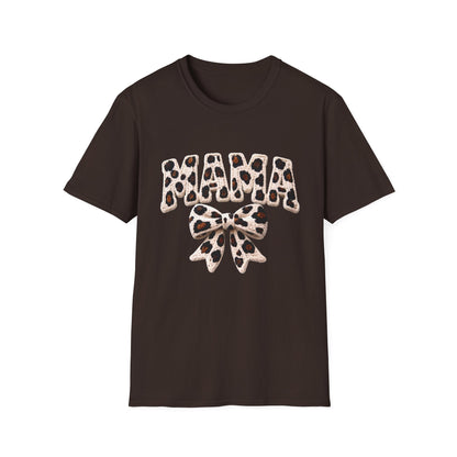 Mama Leopard Print Tee with Bow