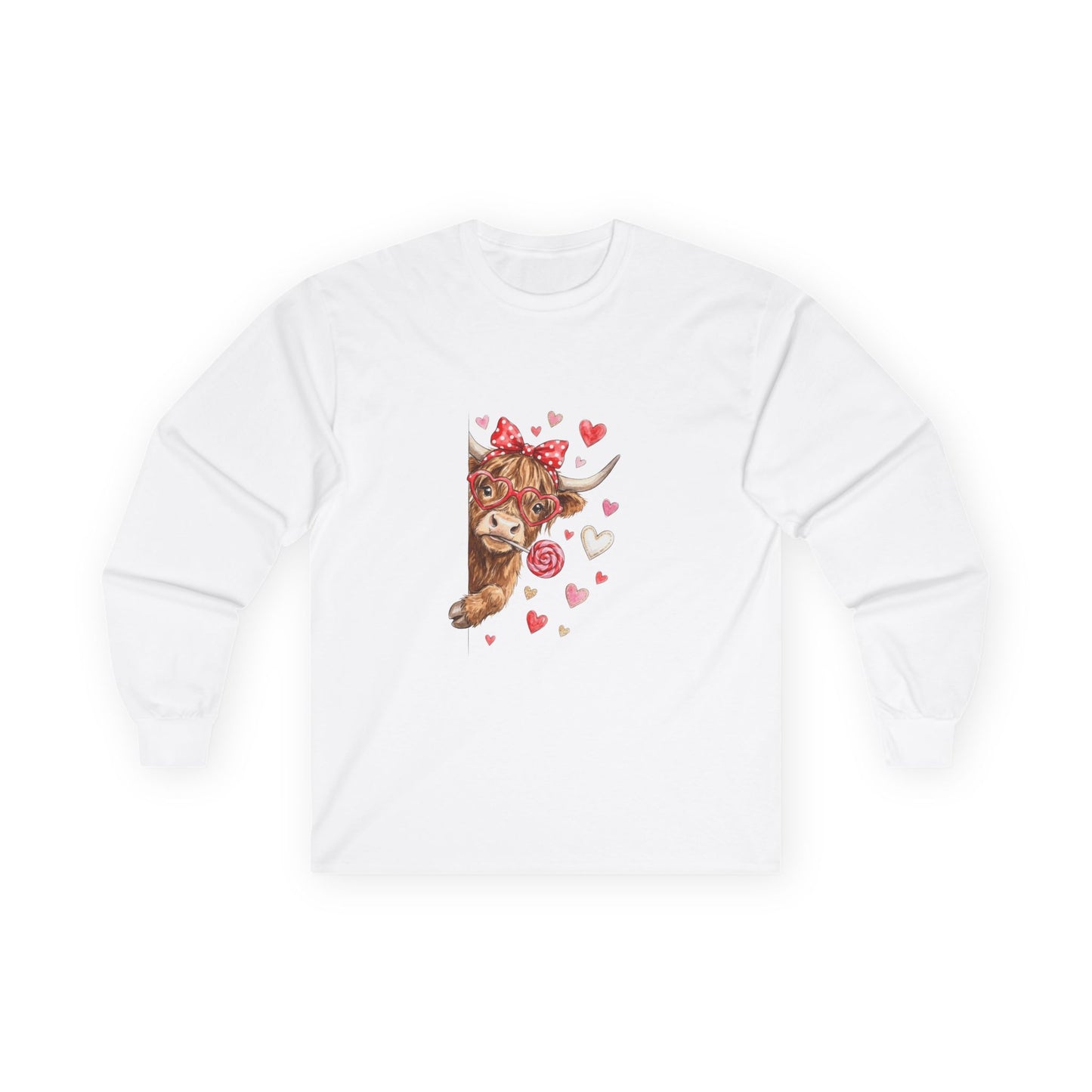 Valentine Cotton Long Sleeve Cow Tee