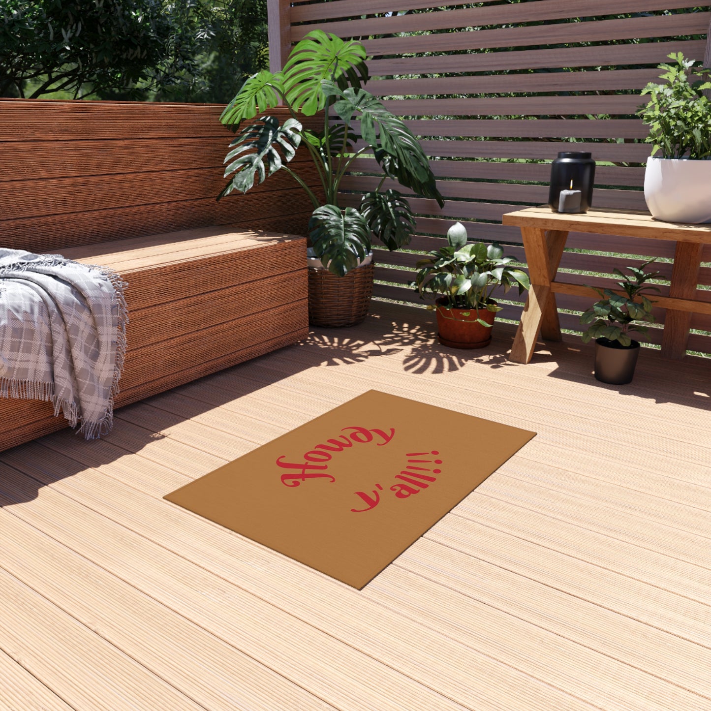 Howdy! Outdoor Rug - Welcome Doormat for Porch & Patio