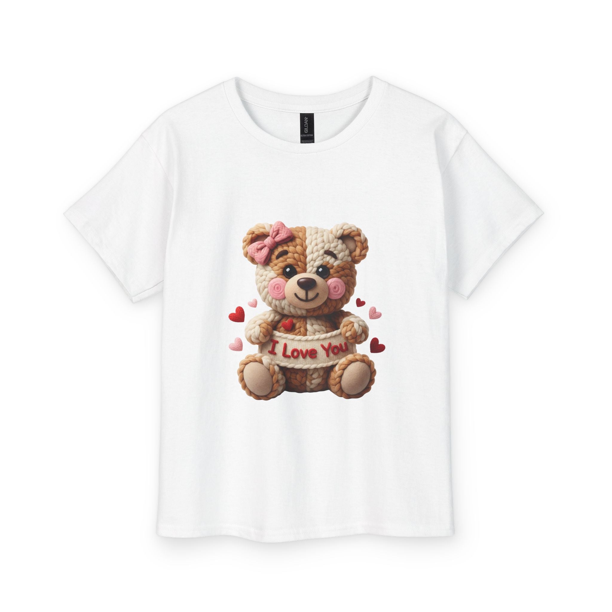 Cute Teddy Bear "I Love You" Valentine's Shirt for Kids