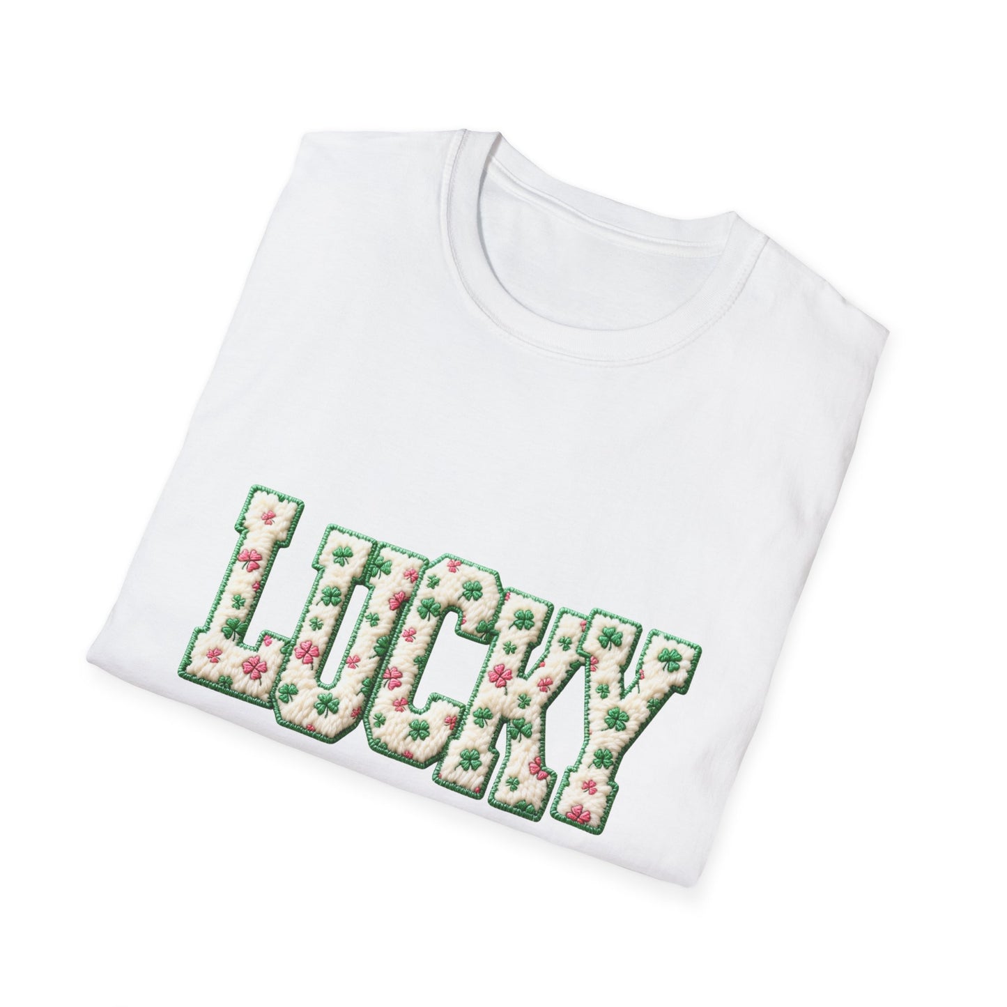 Lucky Clover T-Shirt — Floral ‘LUCKY’ Graphic St. Patrick’s Tee