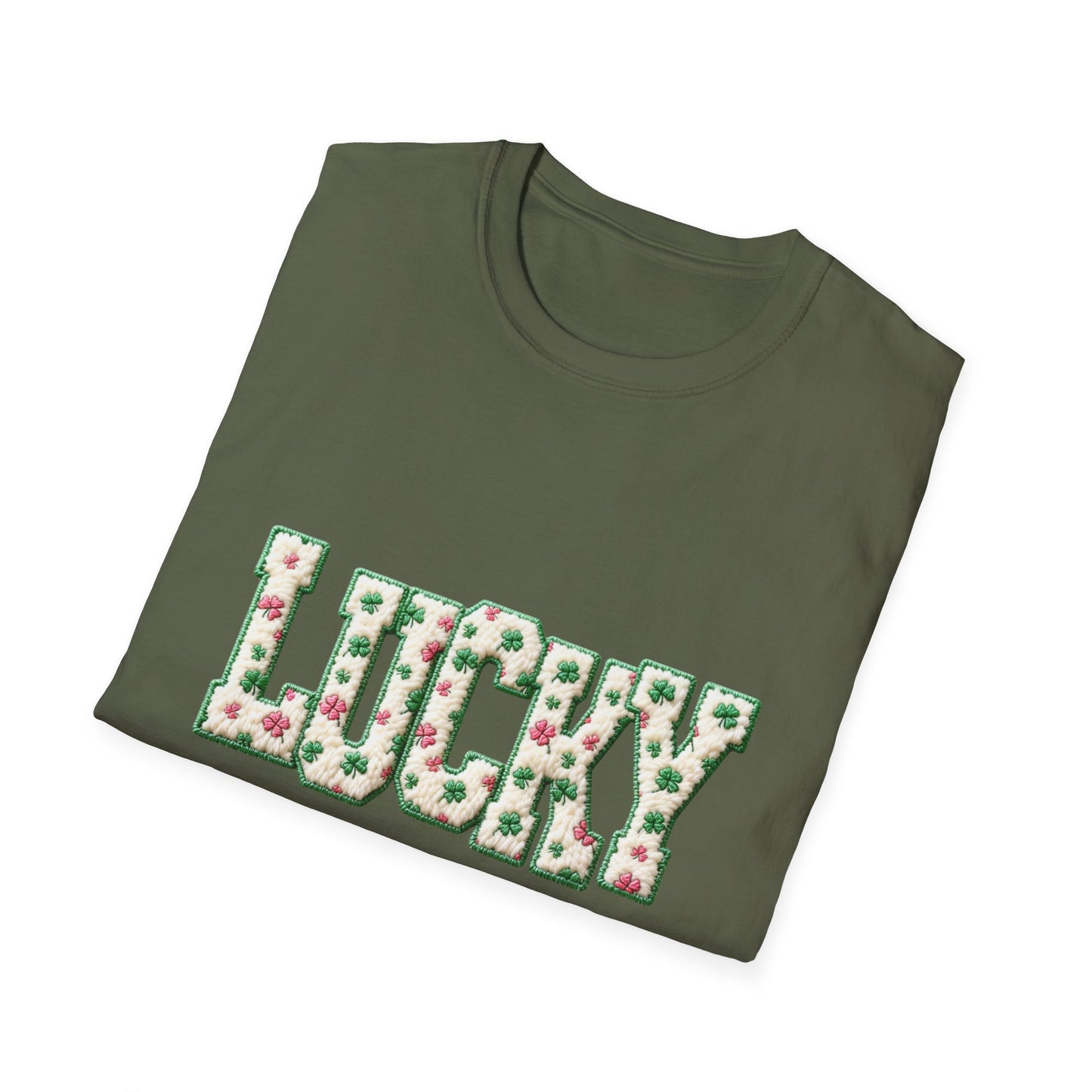 Lucky Clover T-Shirt — Floral ‘LUCKY’ Graphic St. Patrick’s Tee