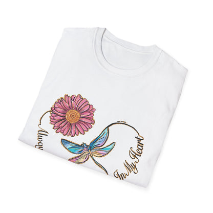 Forever In My Heart Dragonfly & Flower Memorial Tee