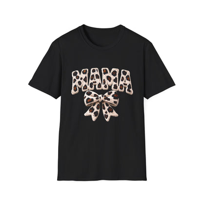 Mama Leopard Print Tee with Bow