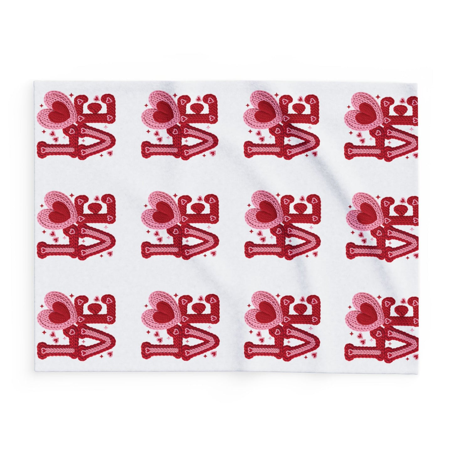 Red 'LOVE' Heart Fleece Blanket