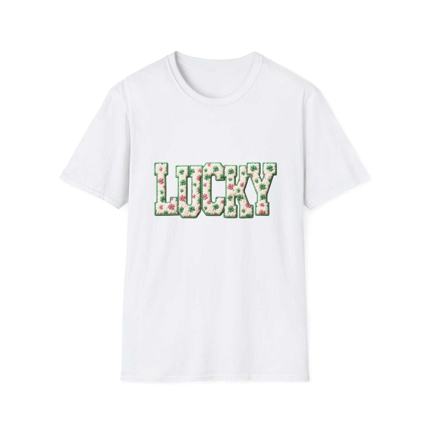 Lucky Clover T-Shirt — Floral ‘LUCKY’ Graphic St. Patrick’s Tee