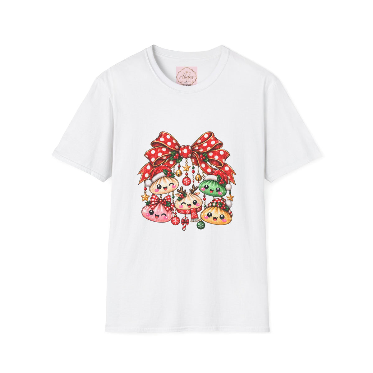 Christmas Mushroom Friends Bow Tee