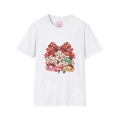 Christmas Mushroom Friends Bow Tee