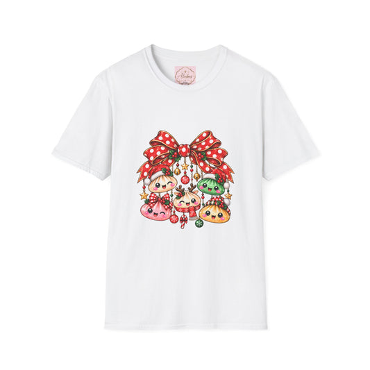 Christmas Mushroom Friends Bow Tee
