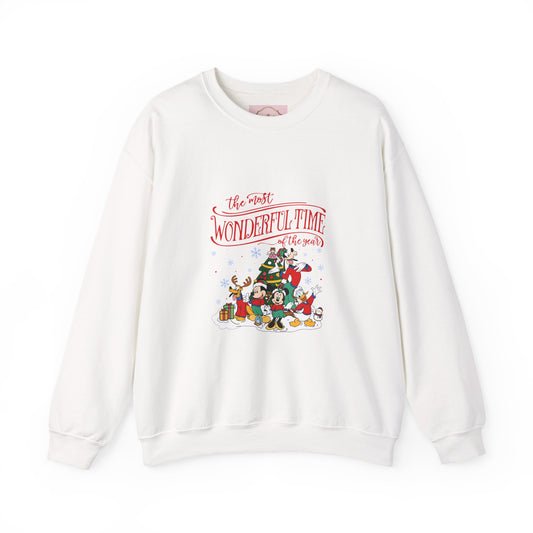 Crewneck Sweatshirt — 'Tis the Most Wonderful Time' Vintage Cartoon Holiday Design